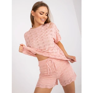 Pink two-piece summer set with shorts