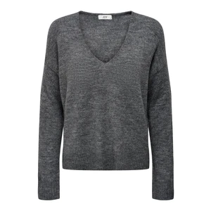 Jacqueline de Yong Dámsky sveter JDYELANORA 15207823 Dark Grey Melange XS