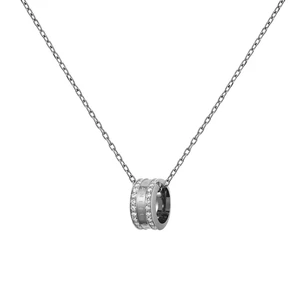 Daniel Wellington Trblietavý oceľový náhrdelník s kruhovým príveskom Elan Lumine DW00400213
