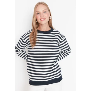 Trendyol Sweatshirt - Navy blue - Relaxed fit