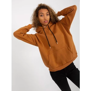 Light brown basic kangaroo sweatshirt RUE PARIS