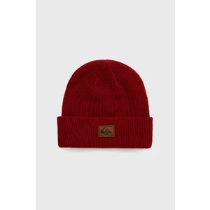 Čiapka Quiksilver červená farba, z tenkej pleteniny,