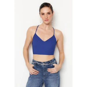 Trendyol Crop Top - Dark blue - Plain