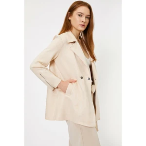 Koton Women's Gray Pocket Detailed Trench Coat