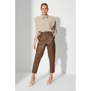 Trendyol Limited Edition Brown Front Buttoned Trousers