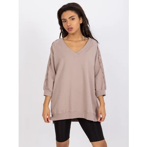 Dark beige casual blouse Leja RUE PARIS