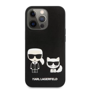 Kryt na mobil Karl Lagerfeld and Choupette Leather na Apple iPhone 13 Pro (KLHCP13LPCUSKCBK) čierne ochranný kryt na mobil • na iPhone 13 Pro • s logo