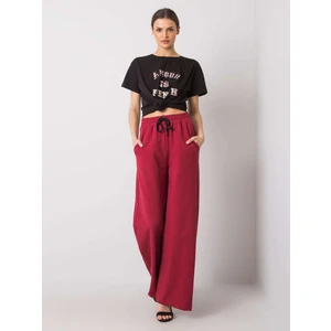 Burgundy wide sweatpants