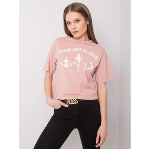RUE PARIS Dirty pink t-shirt with a print