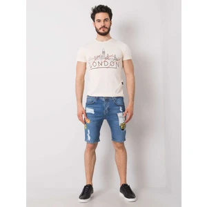 Men's blue denim shorts