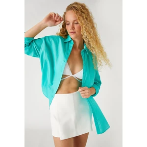 Koton Shirt - Turquoise - Oversize