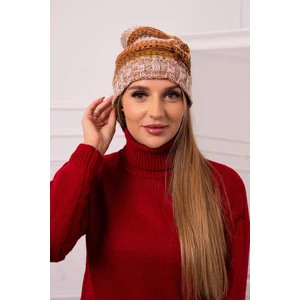 Cap with fleece Monika K256 foxy+camel