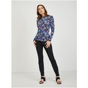 Purple-black women's floral T-shirt ORSAY - Women