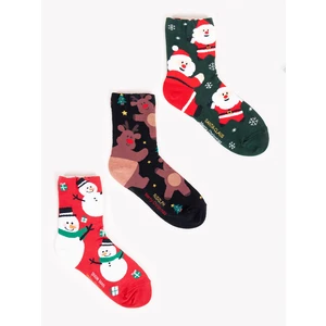 Yoclub Kids's Children's Christmas 3Pack Socks SKA-X011U-AA00