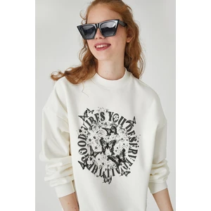 Koton Sweatshirt - Ecru - Relaxed fit