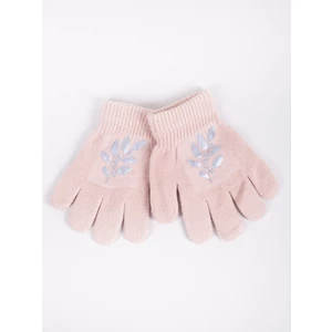 Yoclub Kids's Girls' Five-Finger Gloves With Reflector RED-0237G-AA50-007