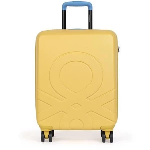 United Colors of Benetton Skořepinový cestovní kufr ULTRA LOGO Large 100 l - žlutá