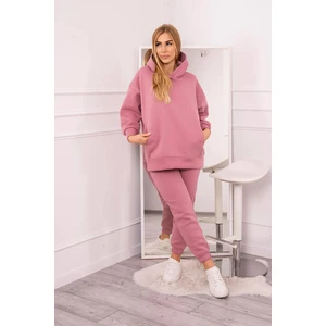 Insulated set with sweatshirt dark pink