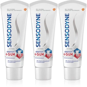 Sensodyne Sensitivity & Gum Whitening bieliaca zubná pasta na ochranu zubov a ďasien 3x75 ml