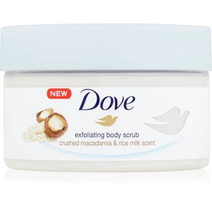 Dove Exfoliating Body Scrub Crushed Macadamia & Rice Milk vyživující tělový peeling 225 ml