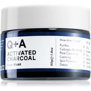 Q+A Activated Charcoal čistiaca pleťová maska s aktívnym uhlím 50 g