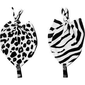 KLRK Home Wild B&W Leopard&Zebra maznajúca dečka s uzlom 26x26 cm 2 ks