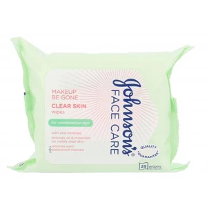 Johnson´s Face Care Clear Skin 25 ks čistiace obrúsky pre ženy na všetky typy pleti; na rozjasnenie pleti
