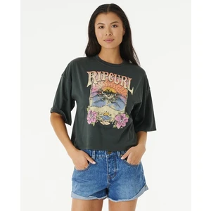 T-Shirt Rip Curl BARRELLED HERITAGE CROP Washed Black