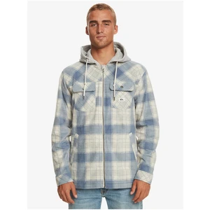Blue-cream plaid men's sweatshirt Quiksilver Super Swell - Men