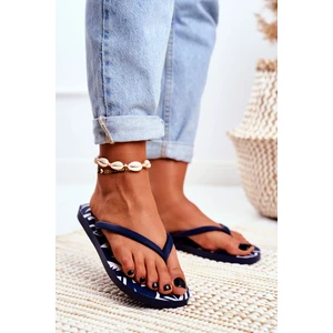 Lu Boo Navy Blue Women's Flip Aztec Flip-flops Havanna