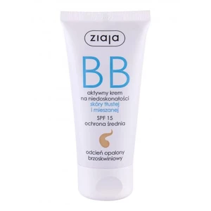 Ziaja BB Cream Oily and Mixed Skin SPF15 50 ml bb krém pre ženy Dark s ochranným faktorom SPF; Cruelty free; Vegan