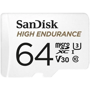 Pamäťová karta mini SDXC, 64 GB, SanDisk High Endurance Monitoring, Class 10, UHS-I, UHS-Class 3, v30 Video Speed Class, vr. SD adaptéru