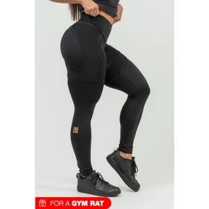 Nebbia High Waist Leggings INTENSE Mesh Black/Gold XS Fitness kalhoty