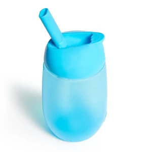 Munchkin Simple Clean dětská láhev s brčkem Blue 12 m+ 296 ml