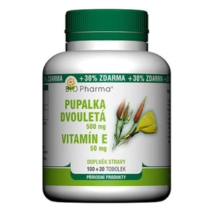 Bio Pharma Pupalka dvouletá + vitamin E tobolky na podporu hormonální rovnováhy 130 tbl