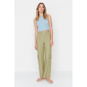 Trendyol Khaki Cargo Trousers with Woven Rope Detail