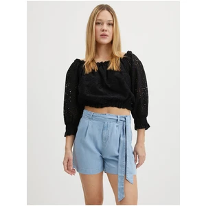 Black Women Patterned Crop Top Guess Rafa - Women