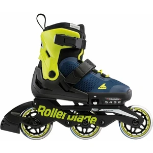 Rollerblade Microblade 3WD JR Blue Royal/Lime 28-32 Patine în linie