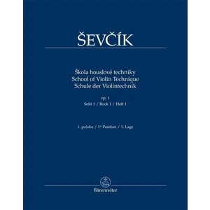 Otakar Ševčík Škola houslové techniky op. 1, sešit 1, 1. poloha Noty