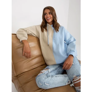 Beige and blue women's basic sweatshirt RUE PARIS