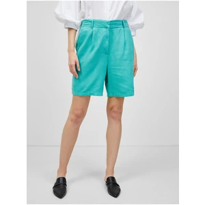 Only Caro Turquoise Linen Shorts - Women