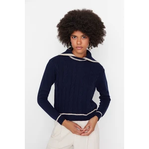 Trendyol Sweater - Navy blue - Slim fit