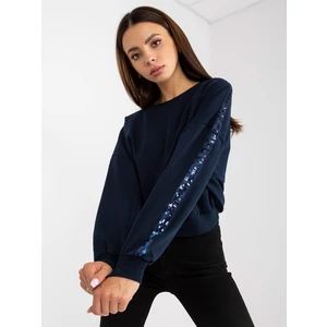 Short dark blue hoodie with RUE PARIS app