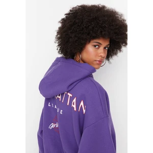 Trendyol Sweatshirt - Purple - Relaxed fit