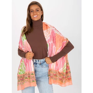 Cotton scarf with coral pattern