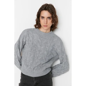 Trendyol Sweater - Gray - Regular fit