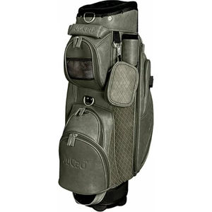 Jucad Style Dark Green/Leather Optic Borsa da golf Cart Bag
