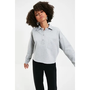 Trendyol Sweatshirt - Gray - Relaxed fit