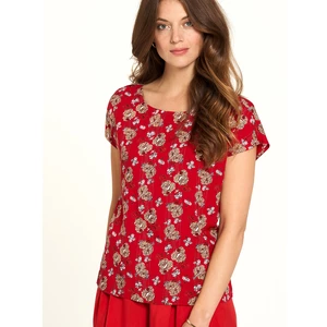 Red Floral T-Shirt Tranquillo - Women