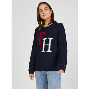 Tmavě modrý dámský svetr Tommy Hilfiger - Dámské